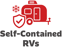 Self-contained RV icon for winter-ready campers